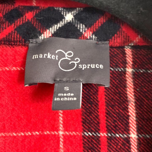 Market & Spruce Red Flannel size small - Picture 5 of 8